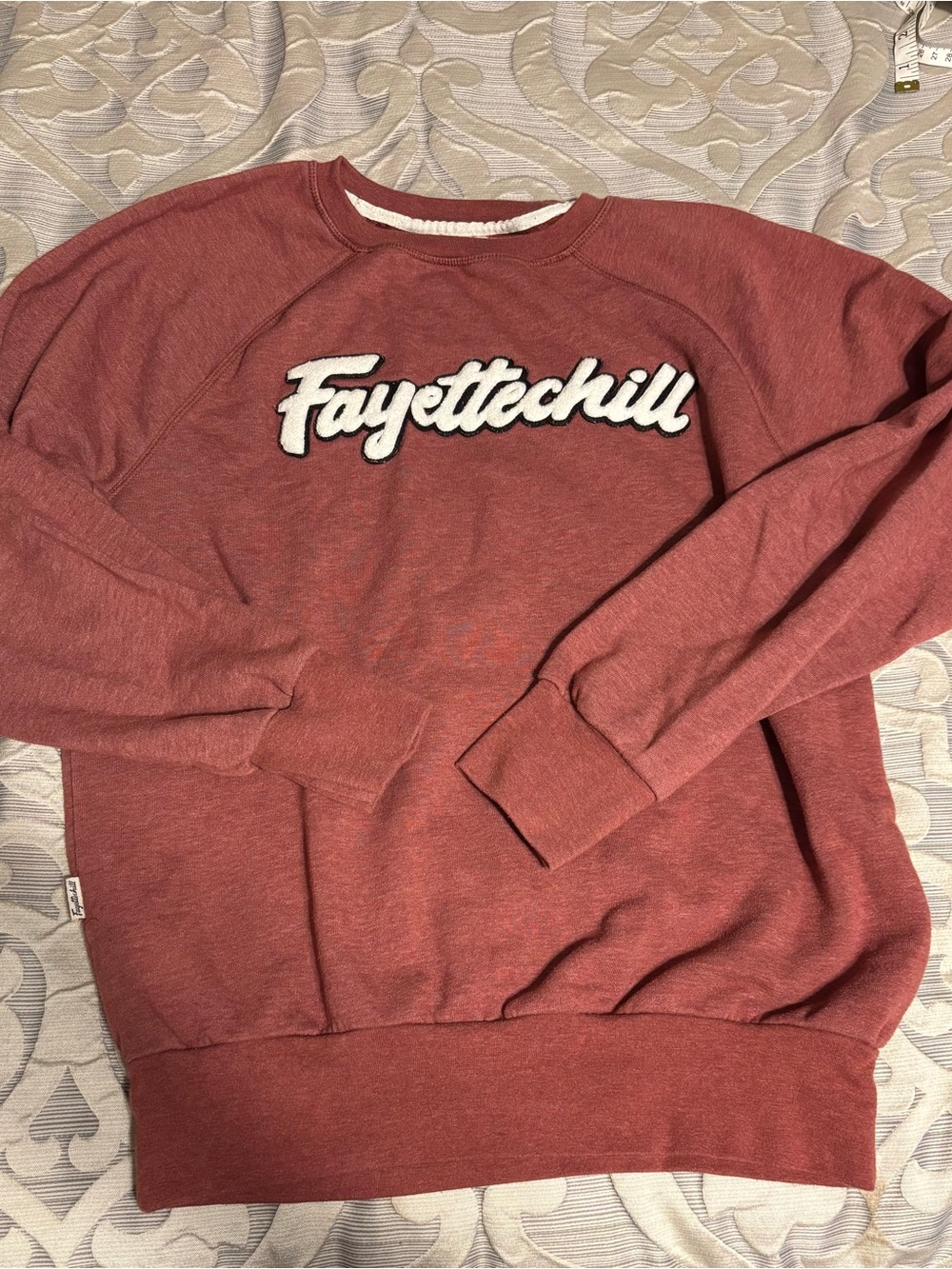 Fayettechill super soft sweatshirt in Dusty Red; size small